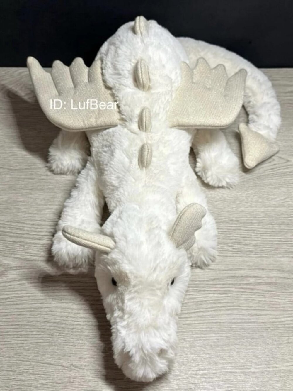 Jellycat Snow Dragon LARGE - NWT New w Tags - White Mythical Animal